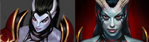 《DOTA2》原稿与成品后英雄头像对比
