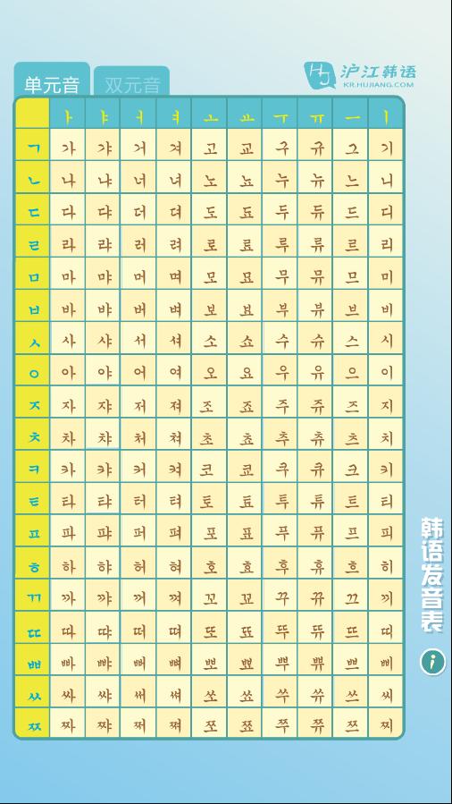 韩语发音表 去广告版截图0