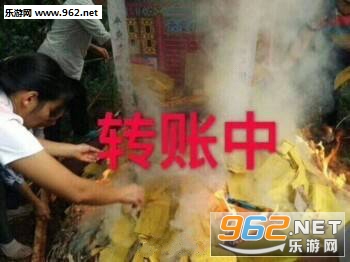 转账中烧纸钱沙雕表情包