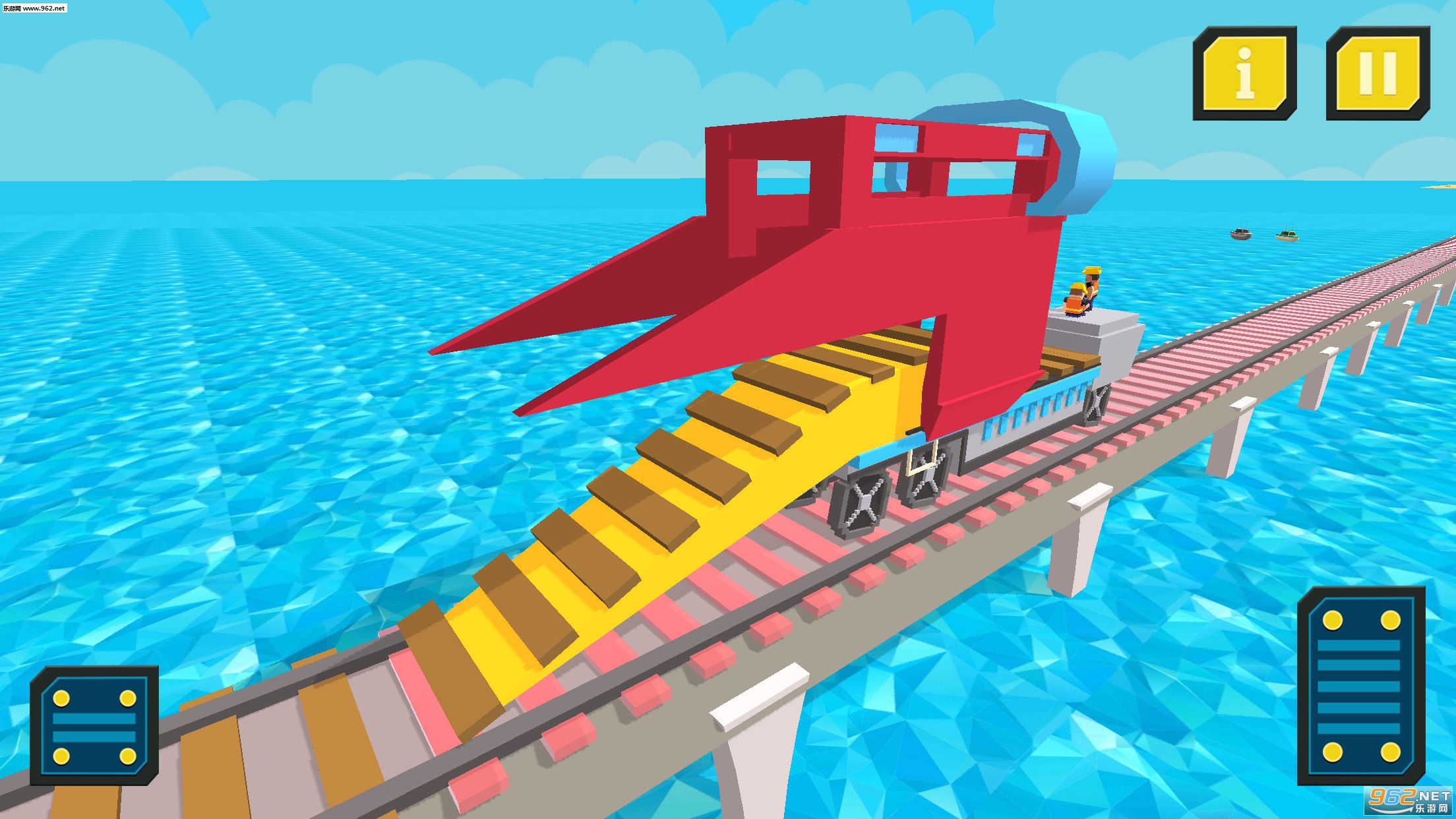 Water Train Track Construction(跨海铁路桥建造手游)截图0