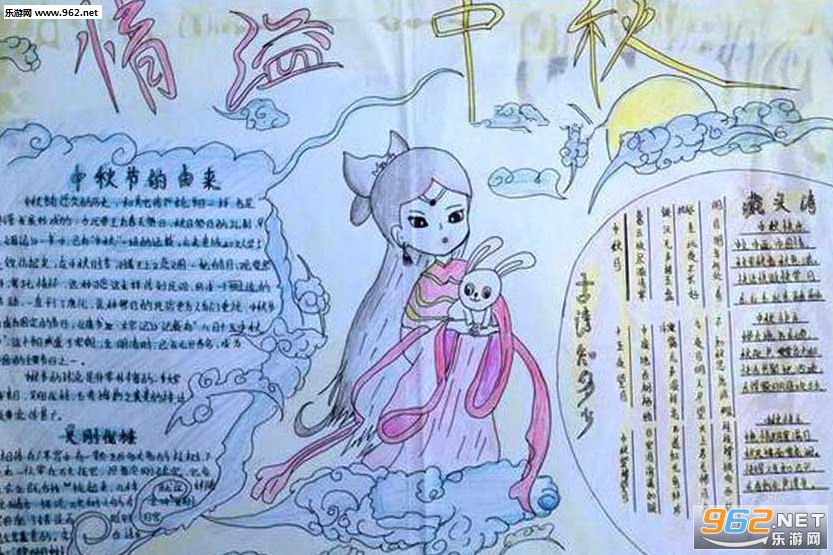 2018中秋节手抄报素材模板