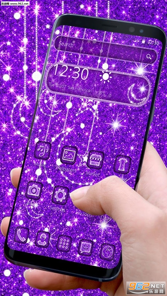 Purple Glitter Moon Theme��׿��v1.1.3��ͼ1