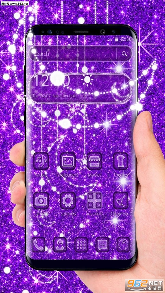 Purple Glitter Moon Theme��׿��v1.1.3��ͼ2