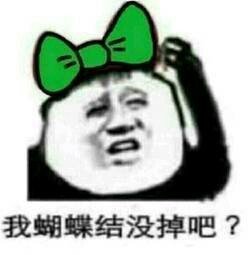 我蝴蝶结没掉吧表情包图片 我蝴蝶结没掉吧表情包图片