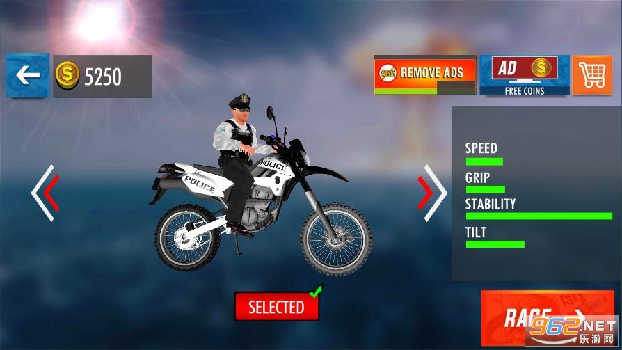 ��������б���ؼ���ȥ����(Police Bike Mega Ramp Stunts)��ͼ1
