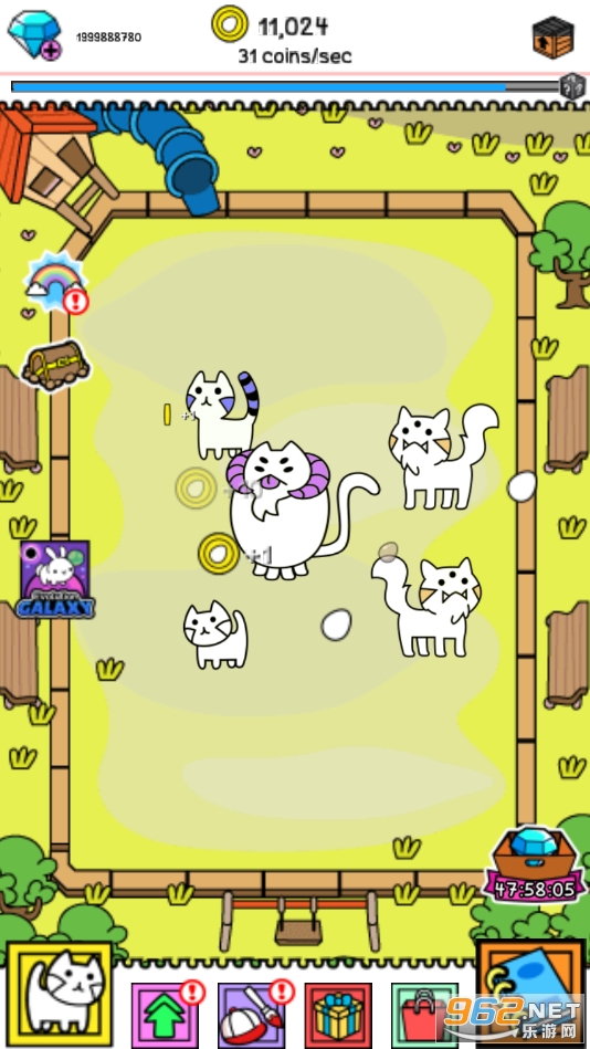 猫咪进化疯狂合并无限钻石版截图1