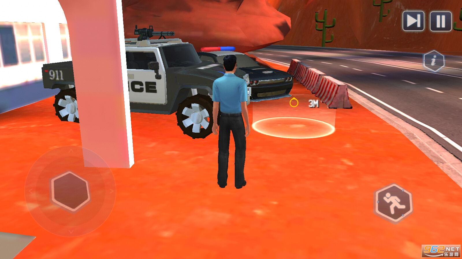 Highway Police Car Chase- Ambulance Rescue Service(公路警车追逐救援服务游戏)截图1