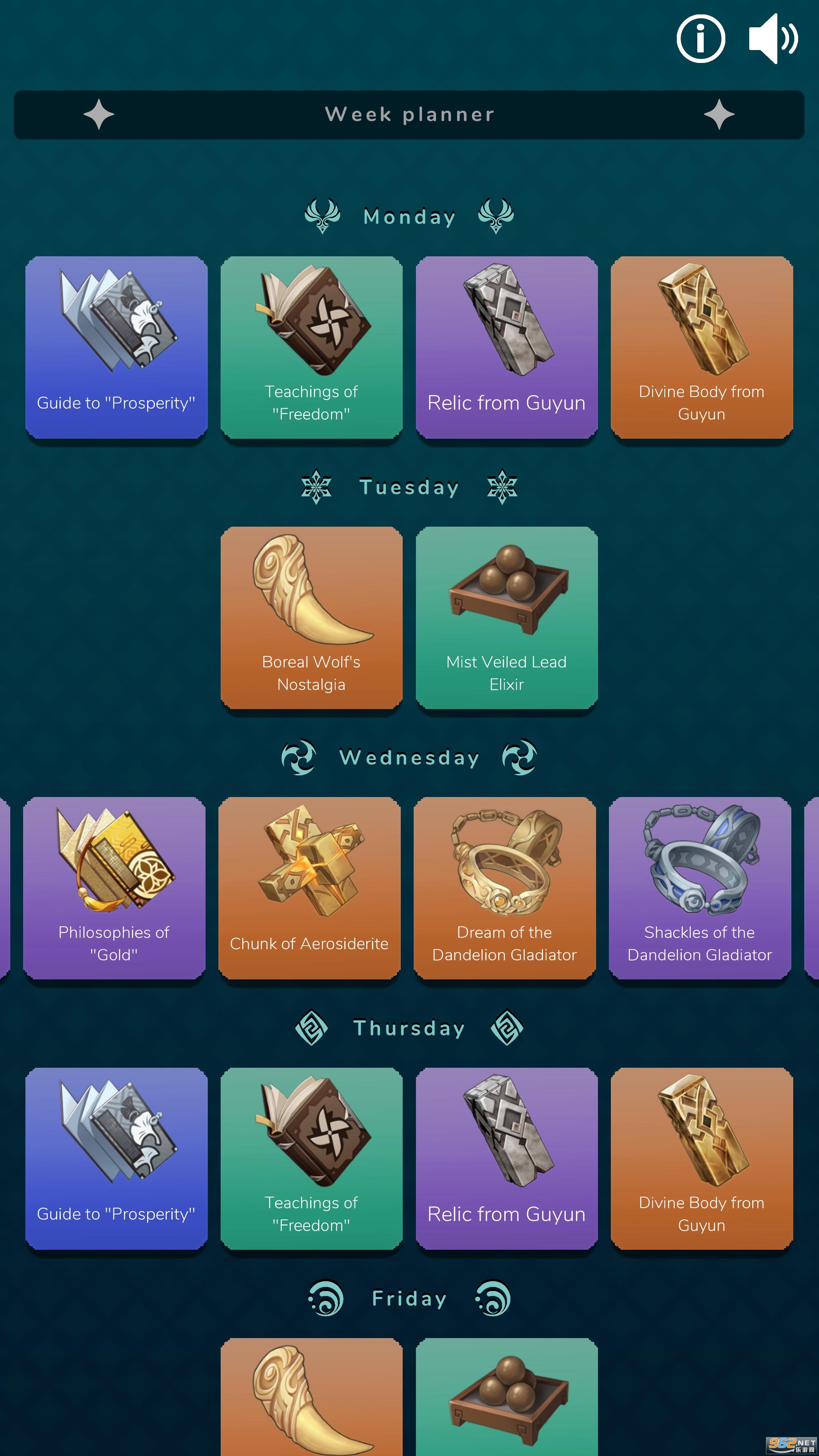 Genshin Material Week Planner(Genshin Material Weekly Planner)v2.3 ���°��ͼ1