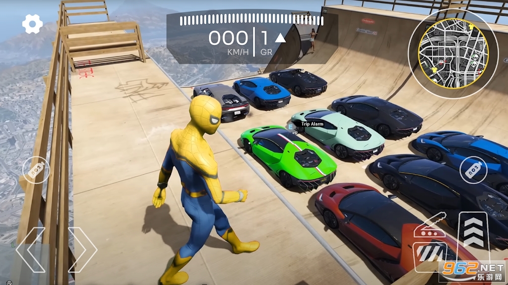 超级英雄汽车巨型坡道跳跃Superhero Car Mega Ramp Jump V截图0