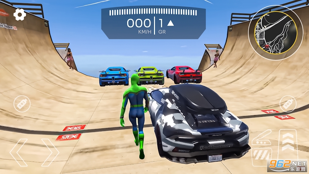 超级英雄汽车巨型坡道跳跃Superhero Car Mega Ramp Jump V截图3