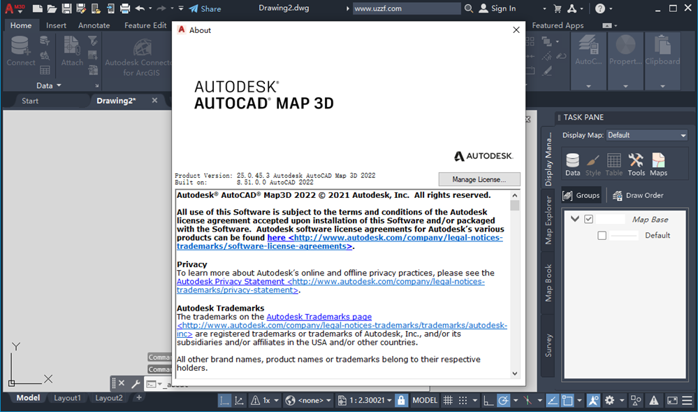AutoCAD Map 3D 2022�����ƽ��v25.0.45.3��ͼ0